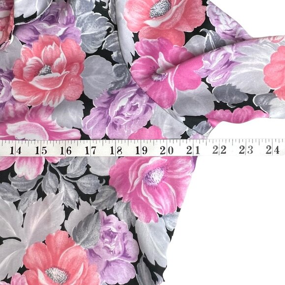 Vintage Levi Strauss Womens Blouse Size 16 Floral Button-Up Pink & Gray VGUC - Picture 9 of 13